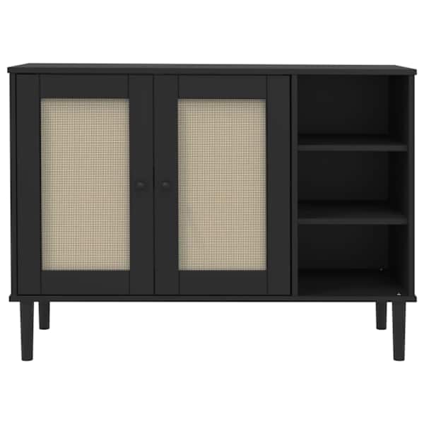 Puhvetkapp "SENJA" must, 112 × 40 × 80 cm, männipuit