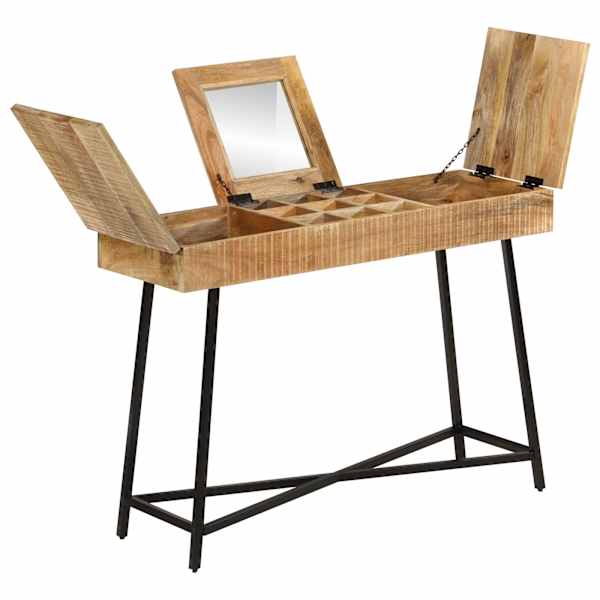 Tualettlaud 105 × 35 × 75 cm töötlemata mangopuit ja raud