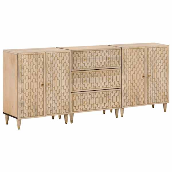 Puhvetkapid 3 tk, 60 × 33 × 75 cm, mangopuit