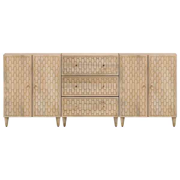 Puhvetkapid 3 tk, 60 × 33 × 75 cm, mangopuit