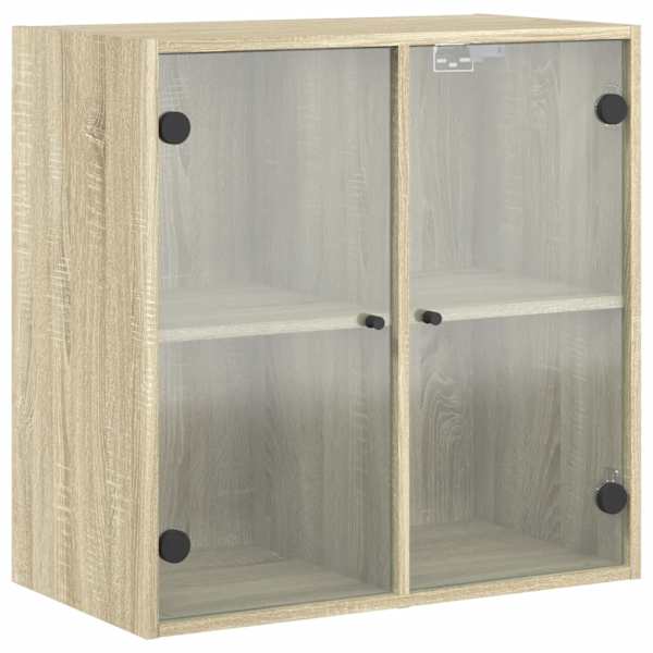 Klaasustega külgkapp, Sonoma tamm, 68 × 37 × 68,5 cm