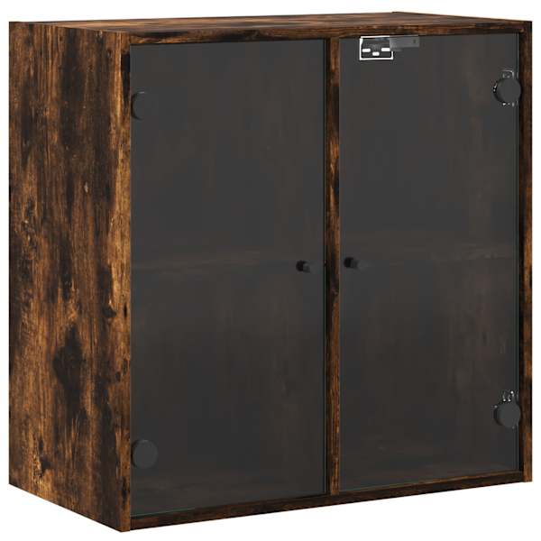 Klaasustega külgkapp, suitsutatud tamm, 68 × 37 × 68,5 cm