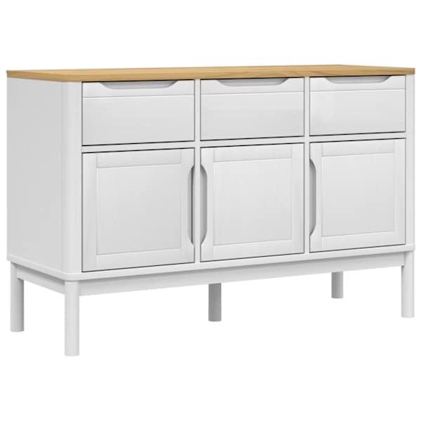 Puhvetkapp "FLORO", valge, 114 × 43 × 74 cm, männipuit