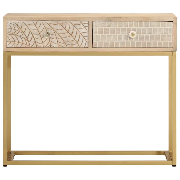 Konsoollaud, 90 × 30 × 76 cm, mangopuit ja raud