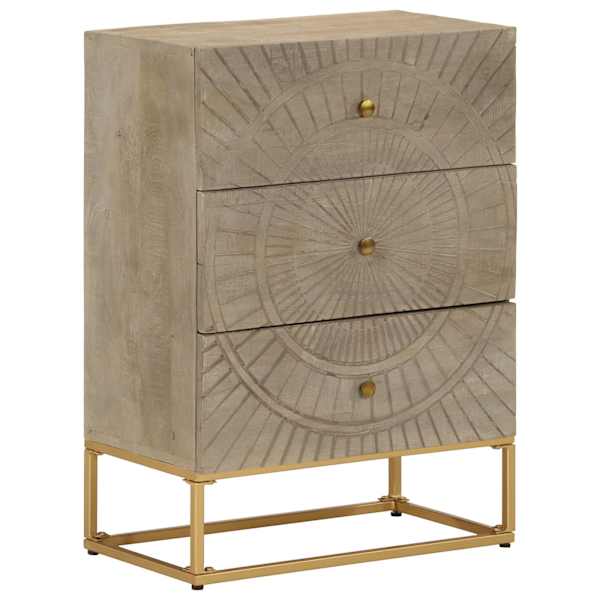 Kummut, 55 × 30 × 76 cm, mangopuit ja raud