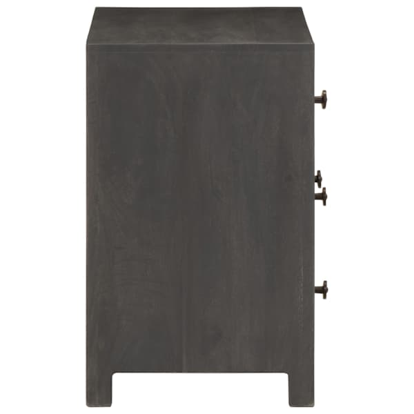 Puhvetkapp, hall ja valge, 75 × 35 × 55 cm, mangopuit