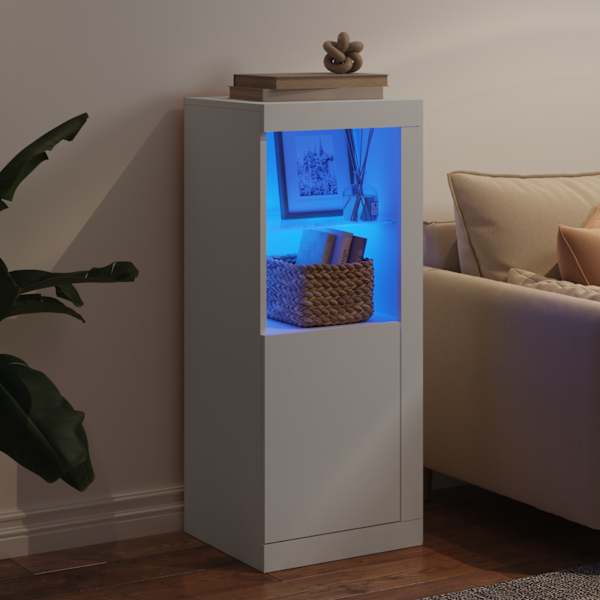 Puhvetkapp LED-tuledega, valge, 41 × 37 × 100 cm