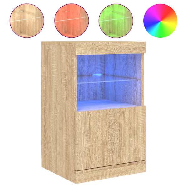 Puhvetkapp LED-tuledega, Sonoma tamm, 41 × 37 × 67 cm