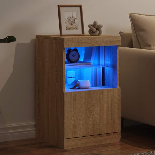 Puhvetkapp LED-tuledega, Sonoma tamm, 41 × 37 × 67 cm