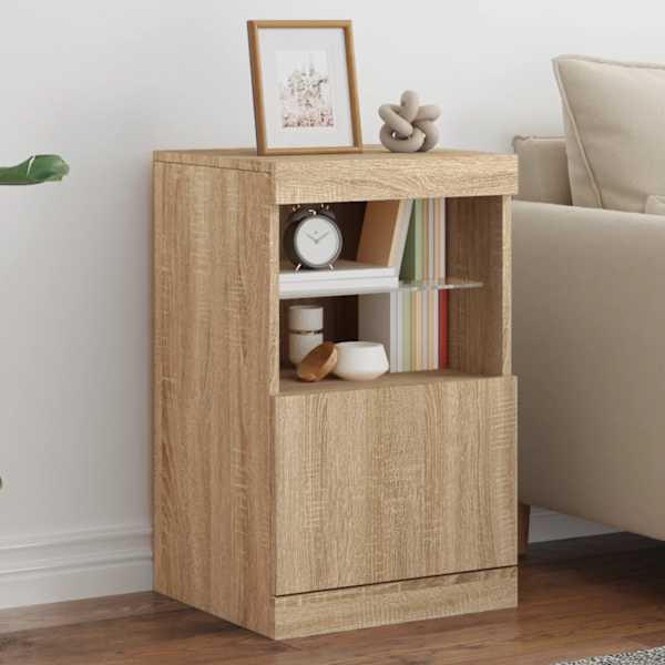 Puhvetkapp LED-tuledega, Sonoma tamm, 41 × 37 × 67 cm