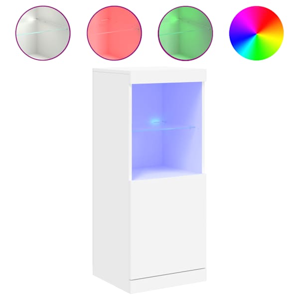 Puhvetkapp LED-tuledega, valge, 41 × 37 × 100 cm