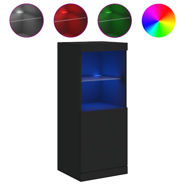 Puhvetkapp LED-tuledega, must, 41 × 37 × 100 cm