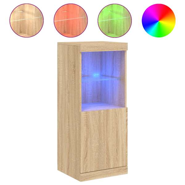 Puhvetkapp LED-tuledega, Sonoma tamm, 41 × 37 × 100 cm