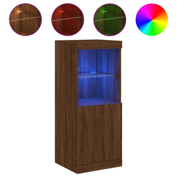 Puhvetkapp LED-tuledega, pruun tamm, 41 × 37 × 100 cm