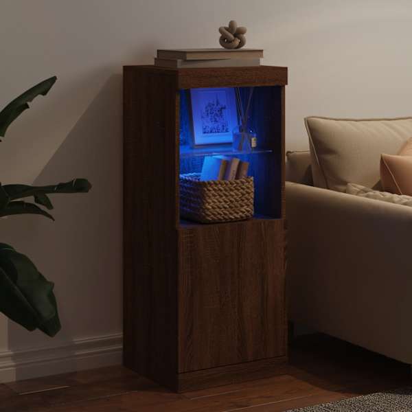 Puhvetkapp LED-tuledega, pruun tamm, 41 × 37 × 100 cm