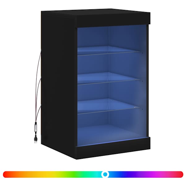 Puhvetkapp LED-tuledega, must, 41 × 37 × 67 cm