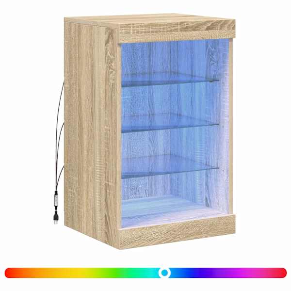 Puhvetkapp LED-tuledega, Sonoma tamm, 41 × 37 × 67 cm