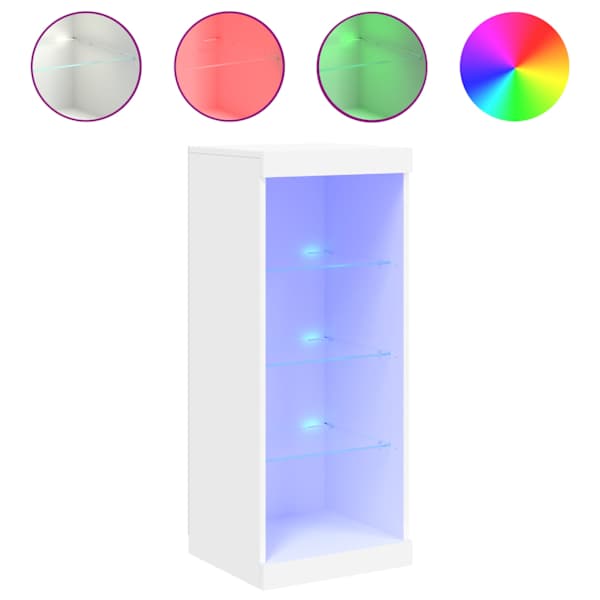 Puhvetkapp LED-tuledega, valge, 41 × 37 × 100 cm