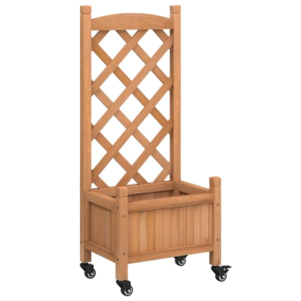 Taimekast ratastega võrega 40 × 30 × 97,5 cm, nulupuit, raud – pruun