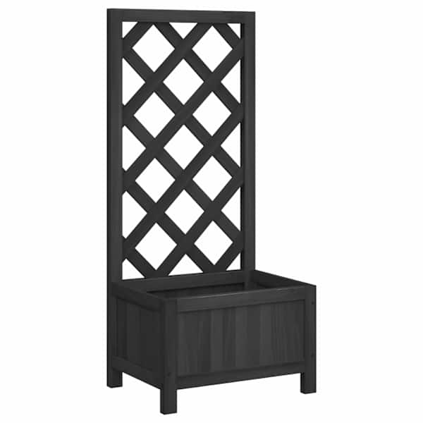 Taimekast võrega 40 × 30 × 90 cm, nulupuit – must