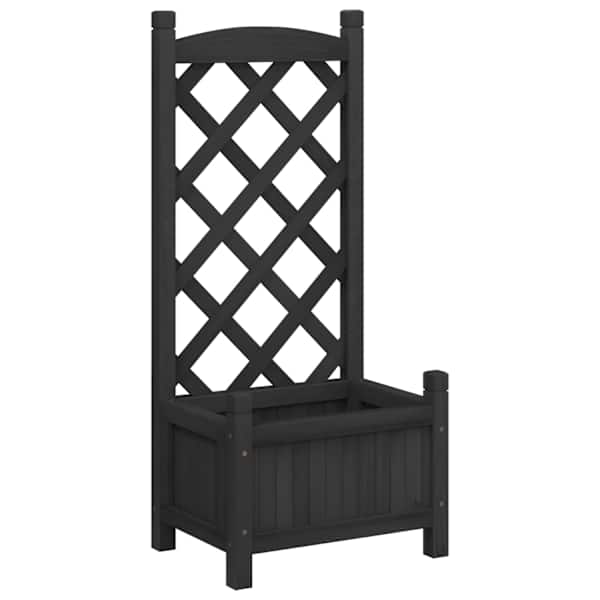 Taimekast võrega 40 × 30 × 90 cm, nulupuit – must