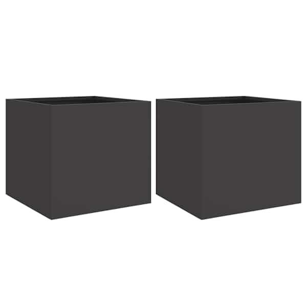 Taimekast 32 × 30 × 29 cm, külmvaltsitud teras – must – 2 tk