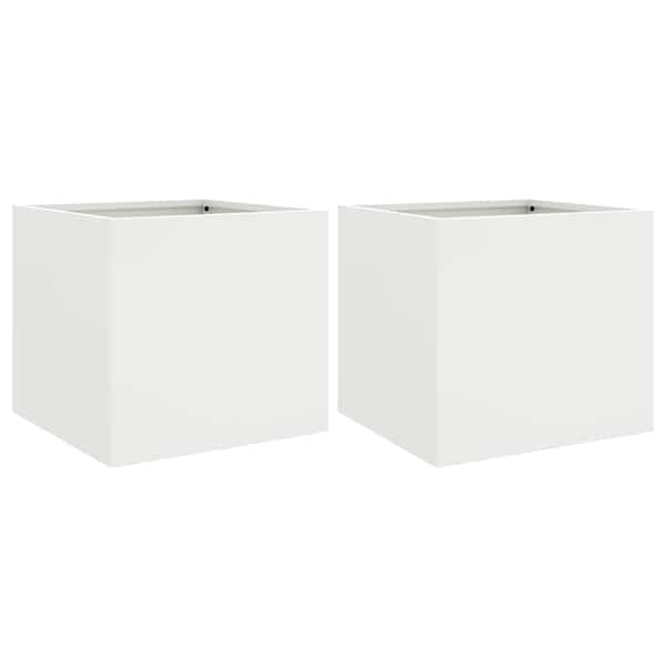 Taimekast 32 × 30 × 29 cm, külmvaltsitud teras – valge – 2 tk