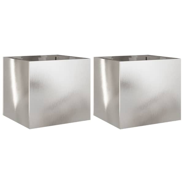 Taimekast 32 × 30 × 29 cm, roostevaba teras – hõbedane – 2 tk