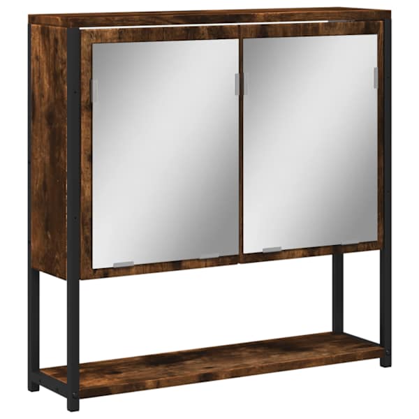 Vannitoa peegelkapp, suitsutatud tamm, 60 × 16 × 60 cm, tehispuit