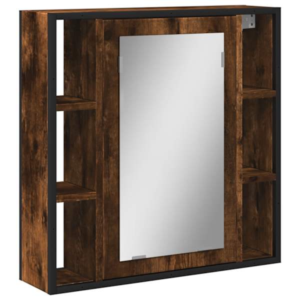 Vannitoa peegelkapp, suitsutatud tamm, 60 × 16 × 60 cm, tehispuit