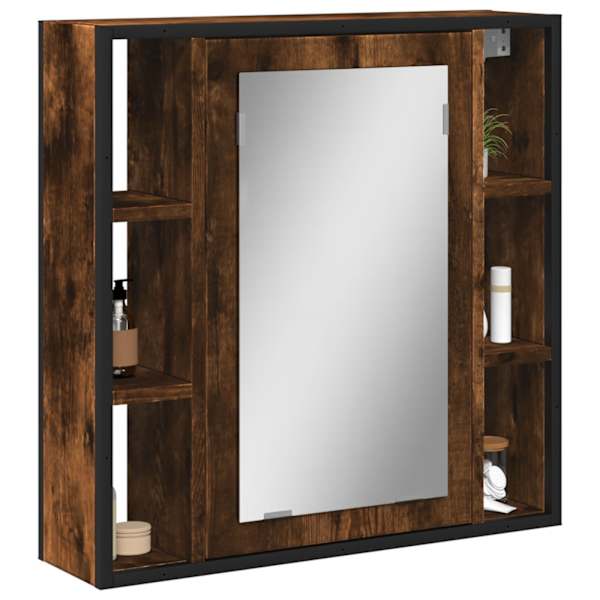 Vannitoa peegelkapp, suitsutatud tamm, 60 × 16 × 60 cm, tehispuit