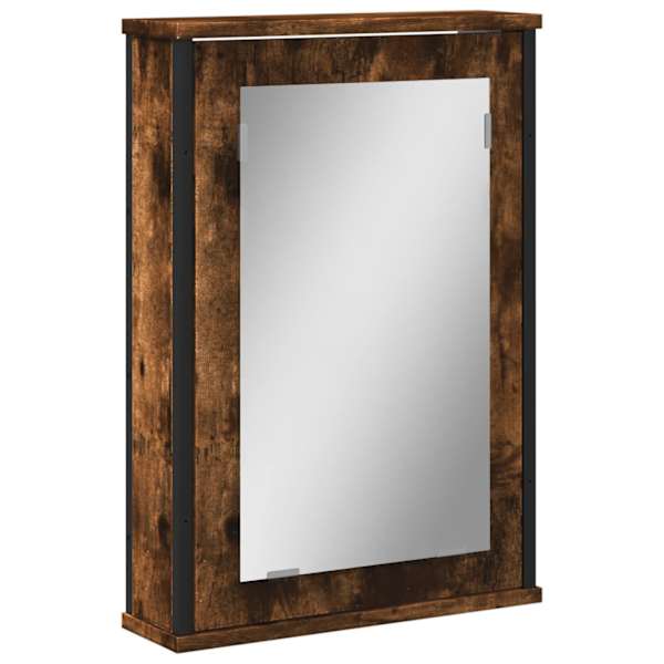 Vannitoa peegelkapp, suitsutatud tamm, 42 × 12 × 60 cm, tehispuit