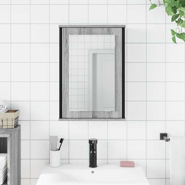 Vannitoa peegelkapp, hall Sonoma tamm, 42 × 12 × 60 cm, tehispuit