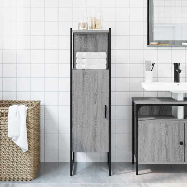 Vannitoakapp, hall Sonoma tamm, 33 × 33 × 120,5 cm, tehispuit