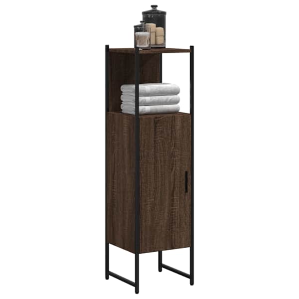 Vannitoakapp, pruun tamm, 33 × 33 × 120,5 cm, tehispuit