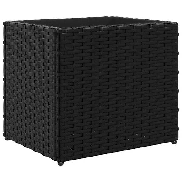 Taimekast 36 × 30 × 32 cm, pulbervärvitud teras, PE-rotang – must