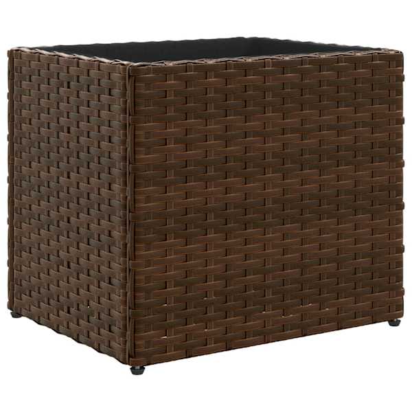 Taimekast 36 × 30 × 32 cm, pulbervärvitud teras, PE-rotang – pruun