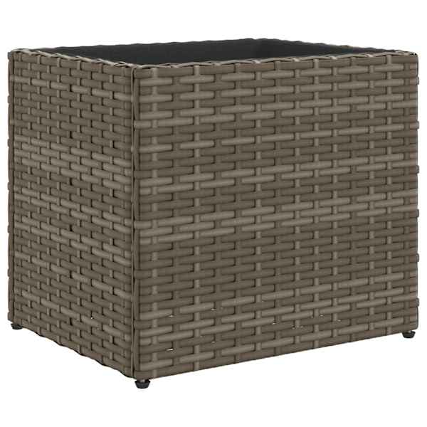 Taimekast 36 × 30 × 32 cm, pulbervärvitud teras, PE-rotang – hall