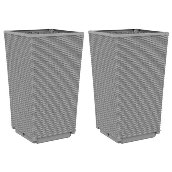 Taimekast 32,5 × 32,5 × 57 cm, PP (polüpropüleen) – helehall – 2 tk