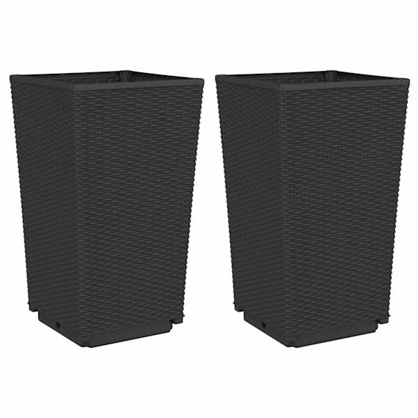Taimekast 32,5 × 32,5 × 57 cm, PP (polüpropüleen) – must – 2 tk