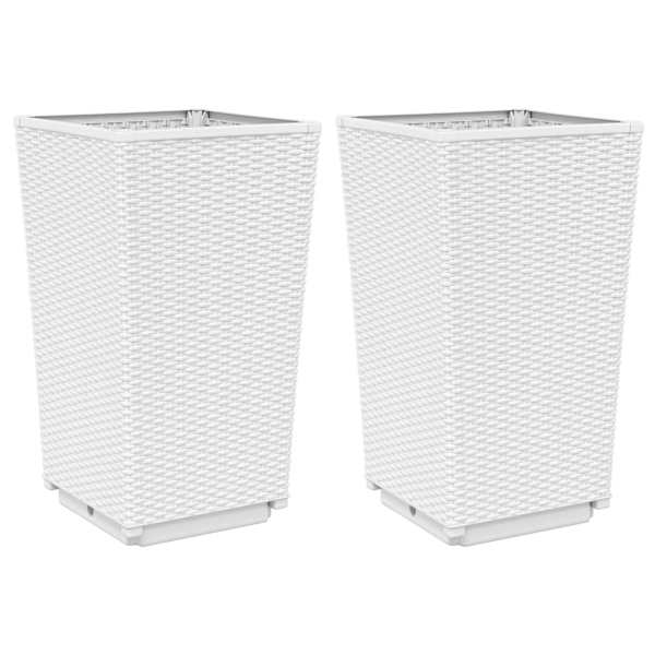 Taimekast 32,5 × 32,5 × 57 cm, PP (polüpropüleen) – valge – 2 tk