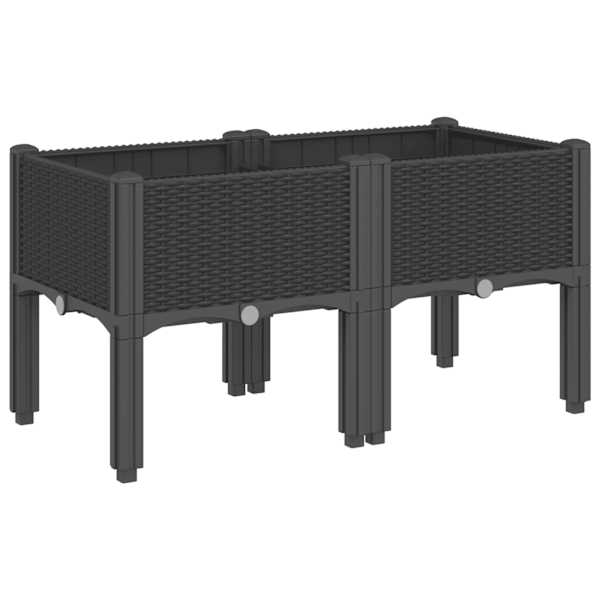 Taimekast jalgadega 80 × 40 × 42 cm, PP (polüpropüleen) – must
