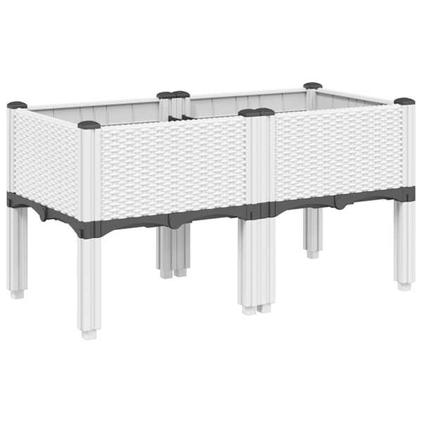 Taimekast jalgadega 80 × 40 × 42 cm, PP (polüpropüleen) – valge
