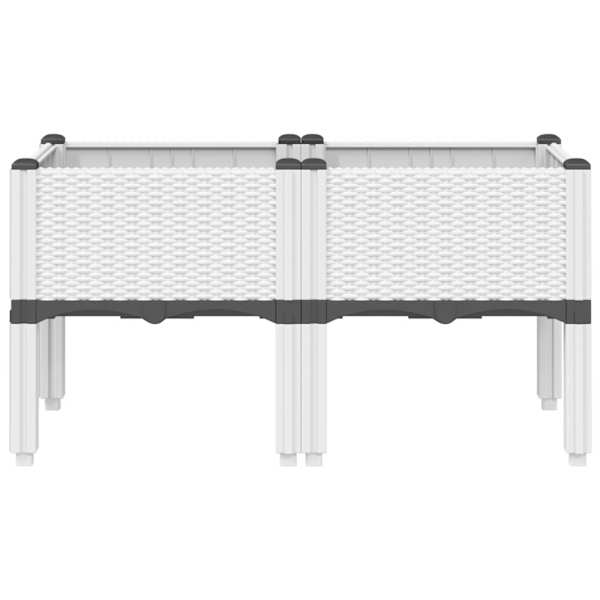 Taimekast jalgadega 80 × 40 × 42 cm, PP (polüpropüleen) – valge