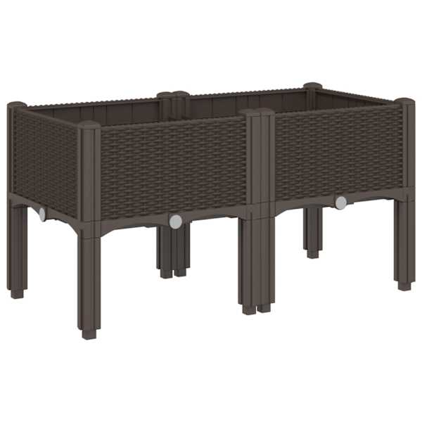 Taimekast jalgadega 80 × 40 × 42 cm, PP (polüpropüleen) – pruun