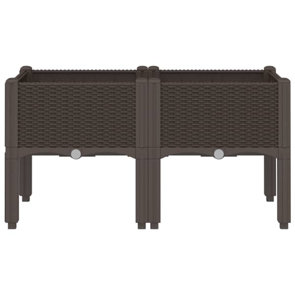 Taimekast jalgadega 80 × 40 × 42 cm, PP (polüpropüleen) – pruun