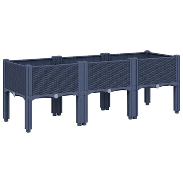 Taimekast jalgadega 120 × 40 × 42 cm, PP (polüpropüleen) – sinakashall