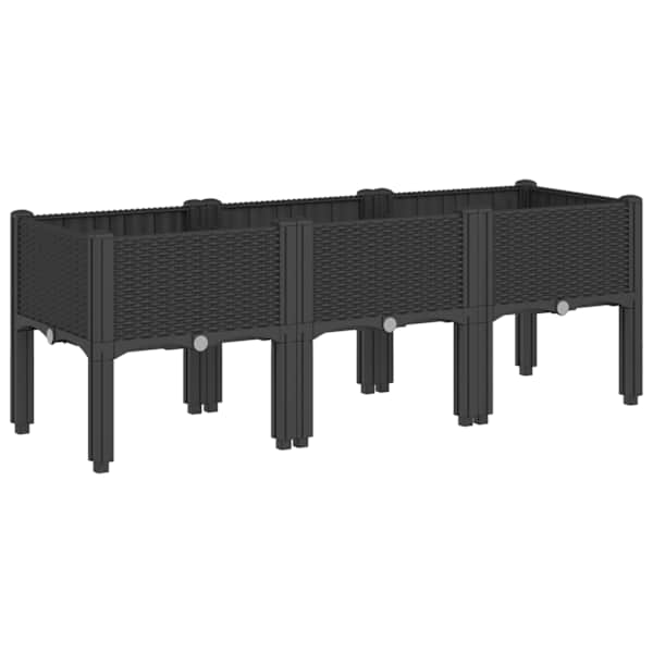 Taimekast jalgadega 120 × 40 × 42 cm, PP (polüpropüleen) – must