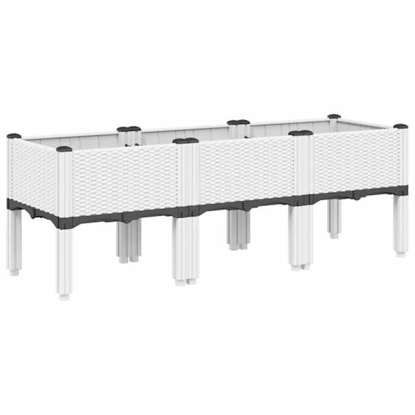 Taimekast jalgadega 120 × 40 × 42 cm, PP (polüpropüleen) – valge