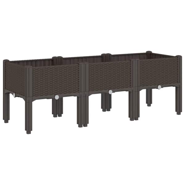 Taimekast jalgadega 120 × 40 × 42 cm, PP (polüpropüleen) – pruun